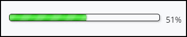 Example of a progress checklist bar with less than half green reflecting completed elements