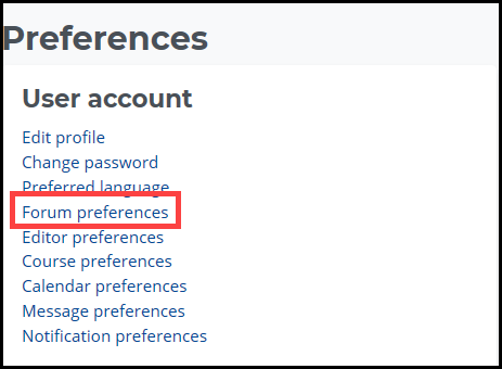 Forum Preferences