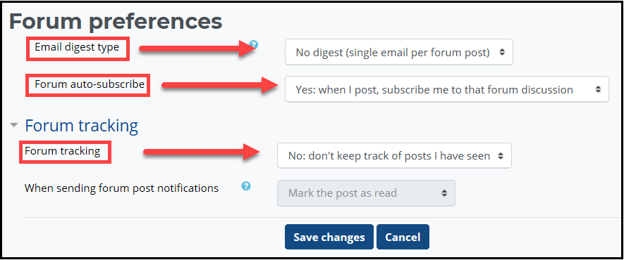 Forum Preferences Window